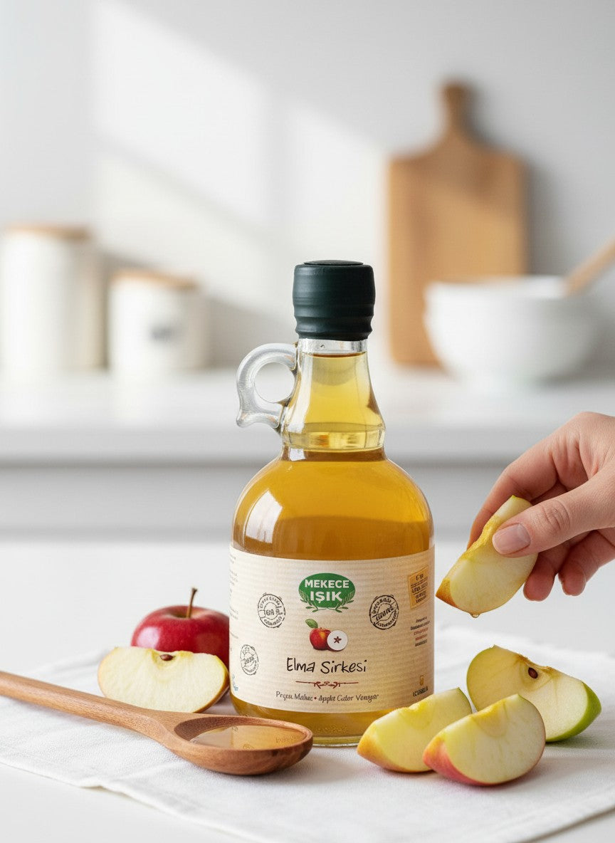 Mekece Işık doğal elma sirkesi 500ml cam şişe