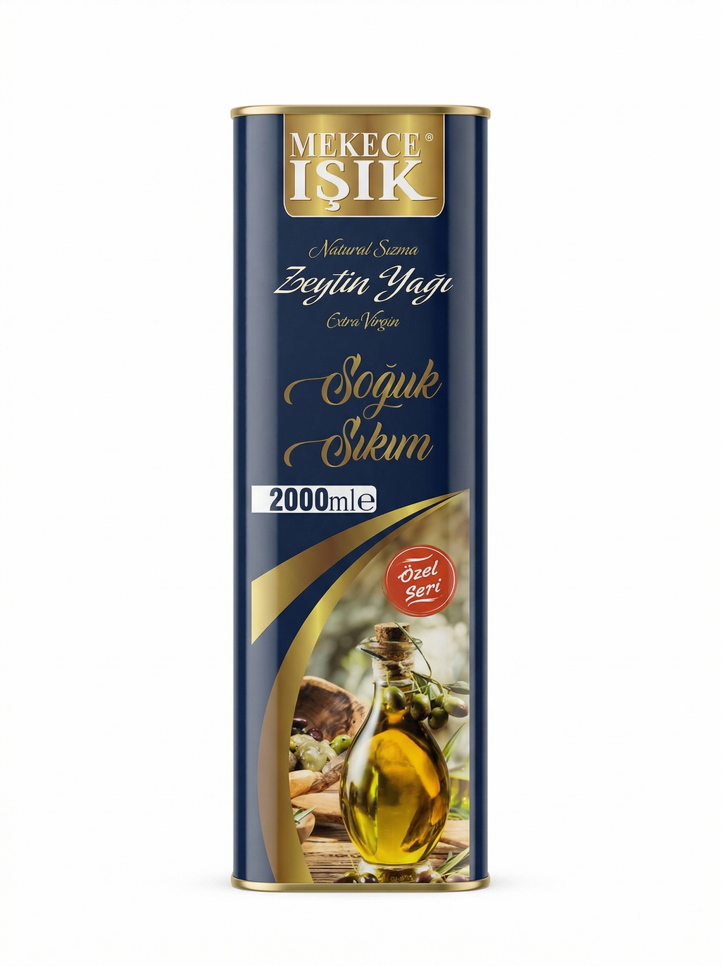 Mekece Işık natürel sızma zeytinyağı soğuk sıkım 2L siyah teneke kutu