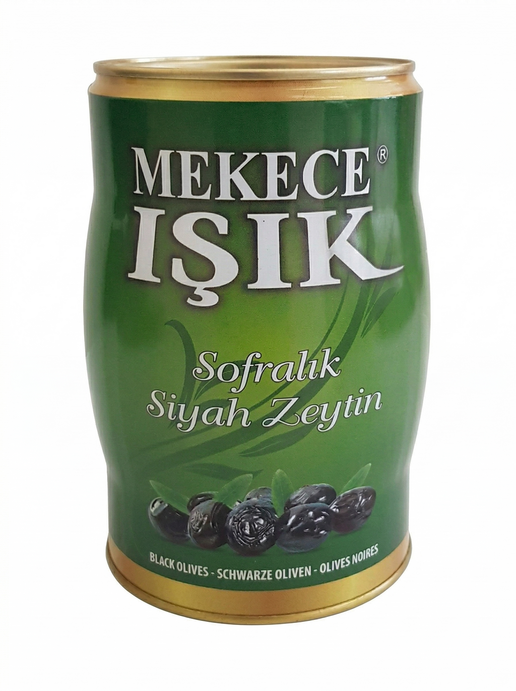 Mekece Işık sofralık siyah zeytin - 1000g yeşil teneke kutu