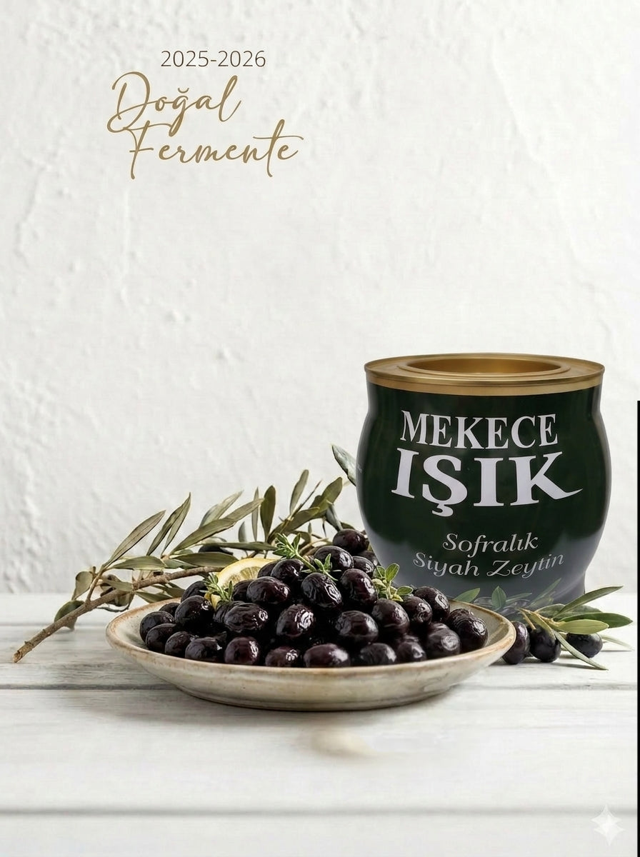 Mekece Işık sofralık siyah zeytin - 2000g siyah teneke kutu